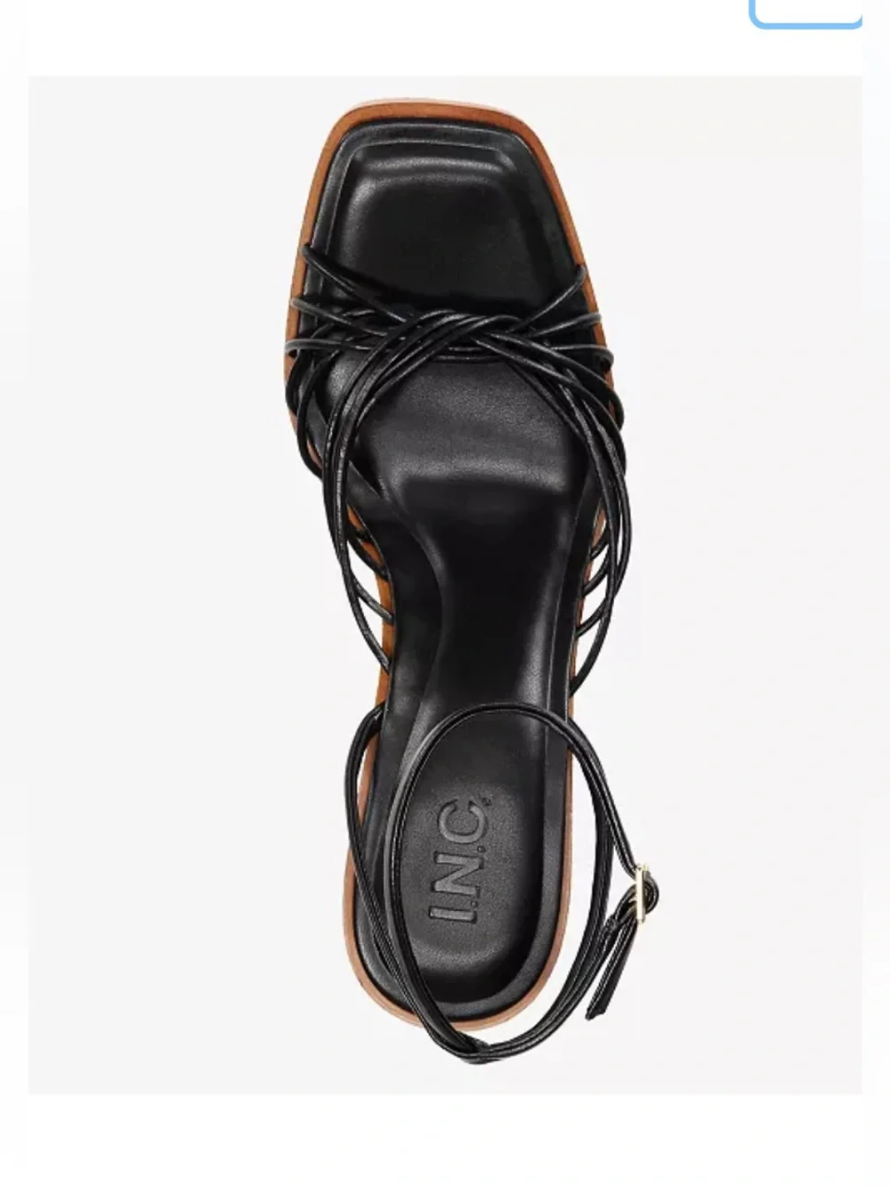 INC International Concepts Black Strappy Platform Sandal